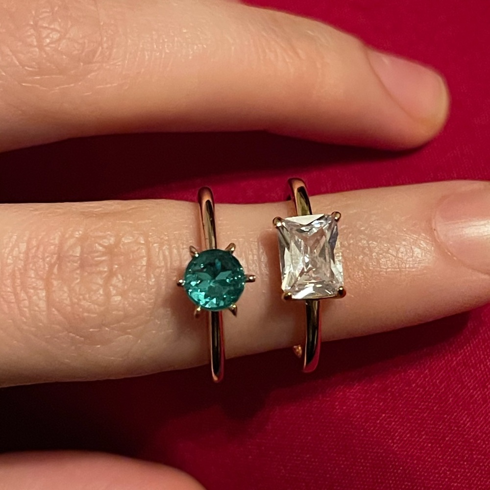 Set of FJ Swarovski Crystal Solitaire Rings